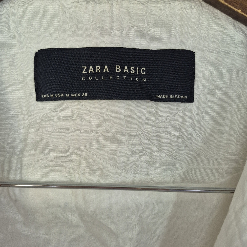 Zara Basics Collection White Textured Black Tie Spring Summer Jacket Medium - Picture 7 of 12